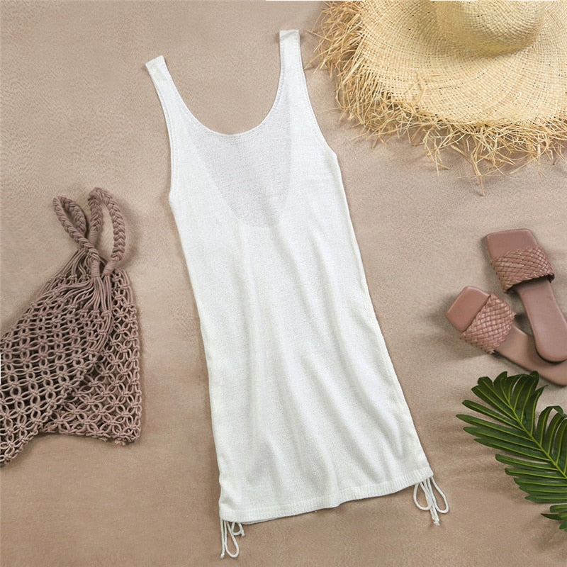 Crochet Mesh Tank Top Cover-Up Dress